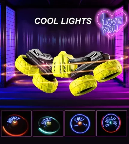 Carro Loco Control Remoto Acrobacias Mensajes de Luz